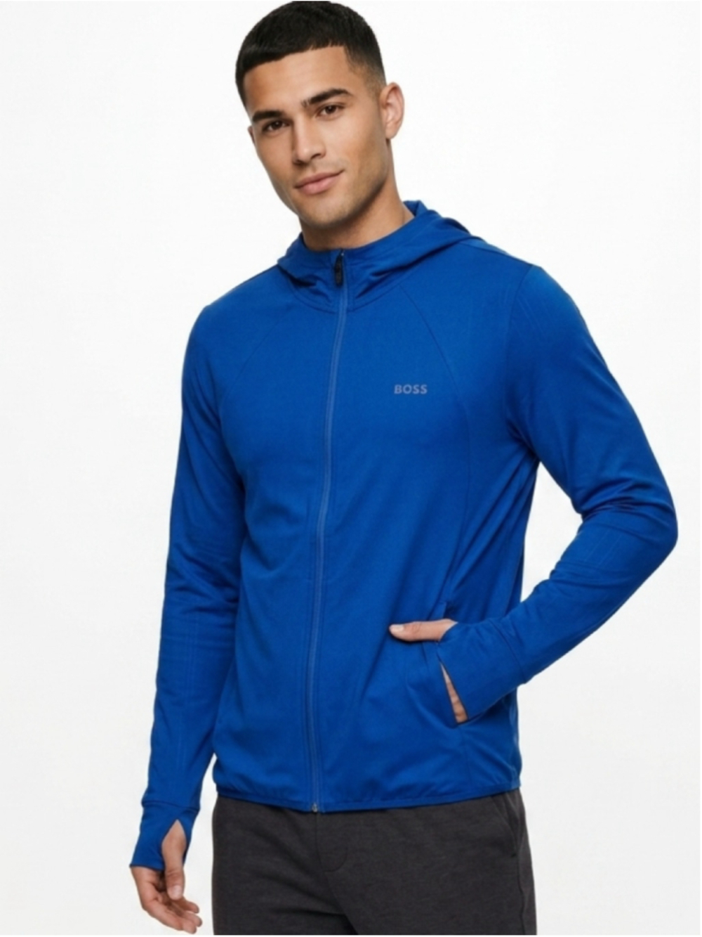 BOSS Hugo Boss Sicon Active Jacket Full Zip Hoodie Glow In The Dark XL Blue -671